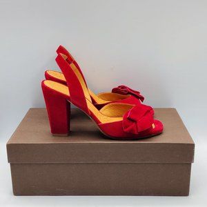 Chi Mihara Women's BRI ANAM13 Red Sling Back Shoes - HAML24